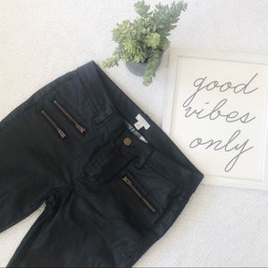 J. Crew Black Waxed Jeans